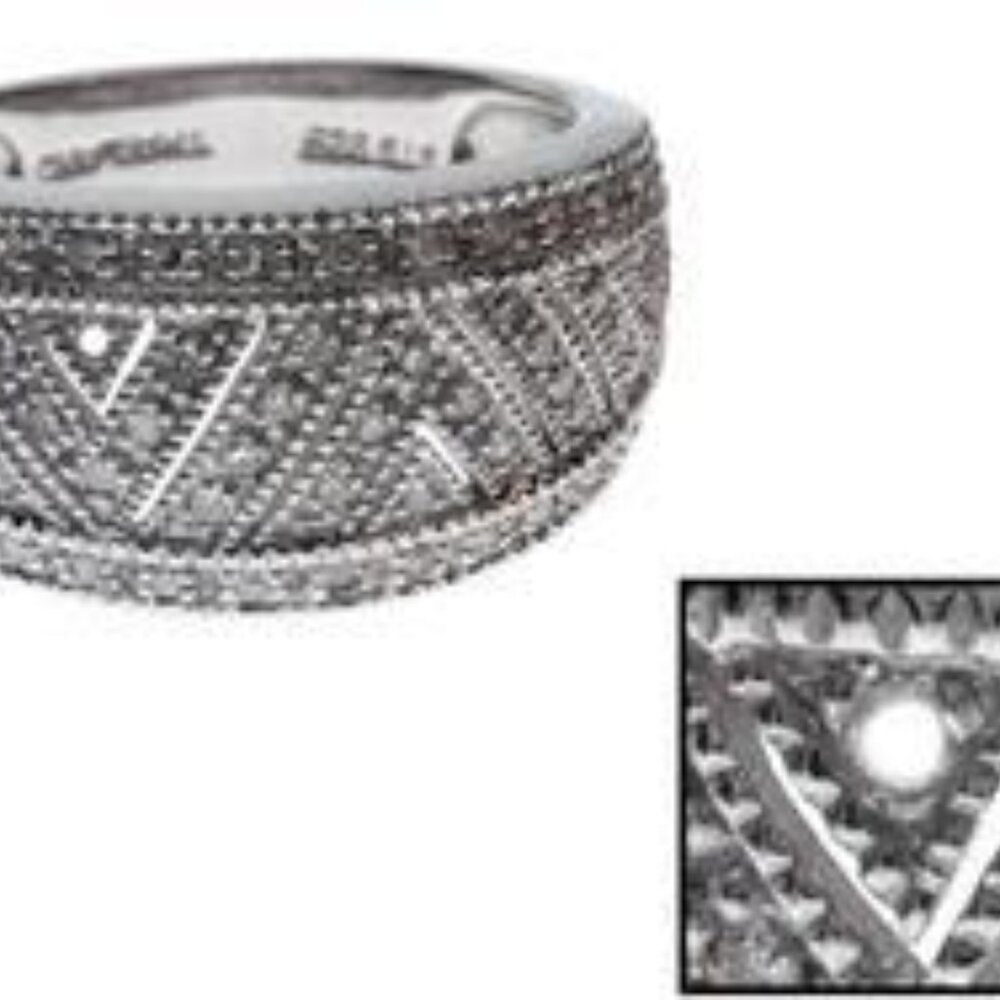 Scratch&Dent -- BOLD Sterling Silver 0.33ctw Round Diamond Zig-Zag Design Ring - Picture 3 of 9